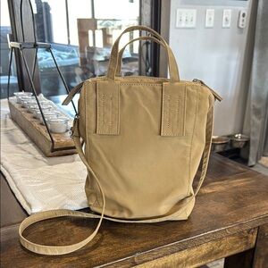 Zara Tan Canvas Shopper Bag